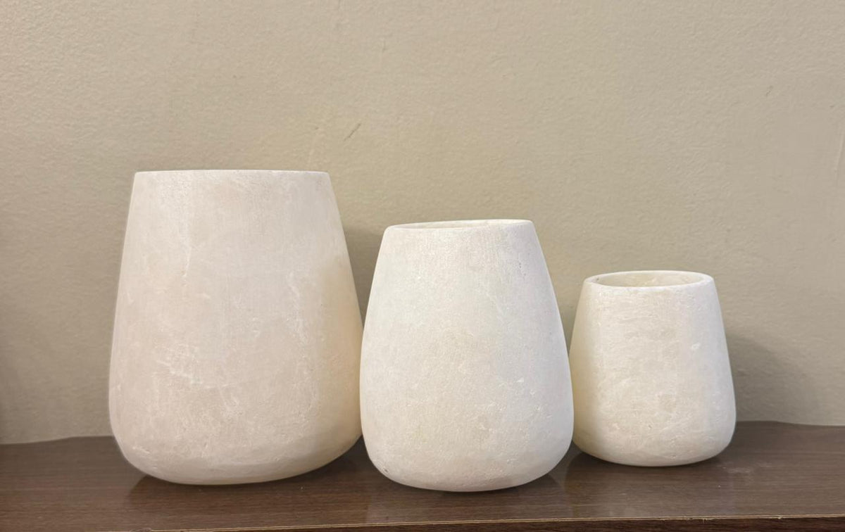 Teardrop White Alabaster Candle Holder | Hand-Carved Tear Drop Stone Vessel | Egyptian Marble Tea Light Accent | Luxury Ambient Home Decor