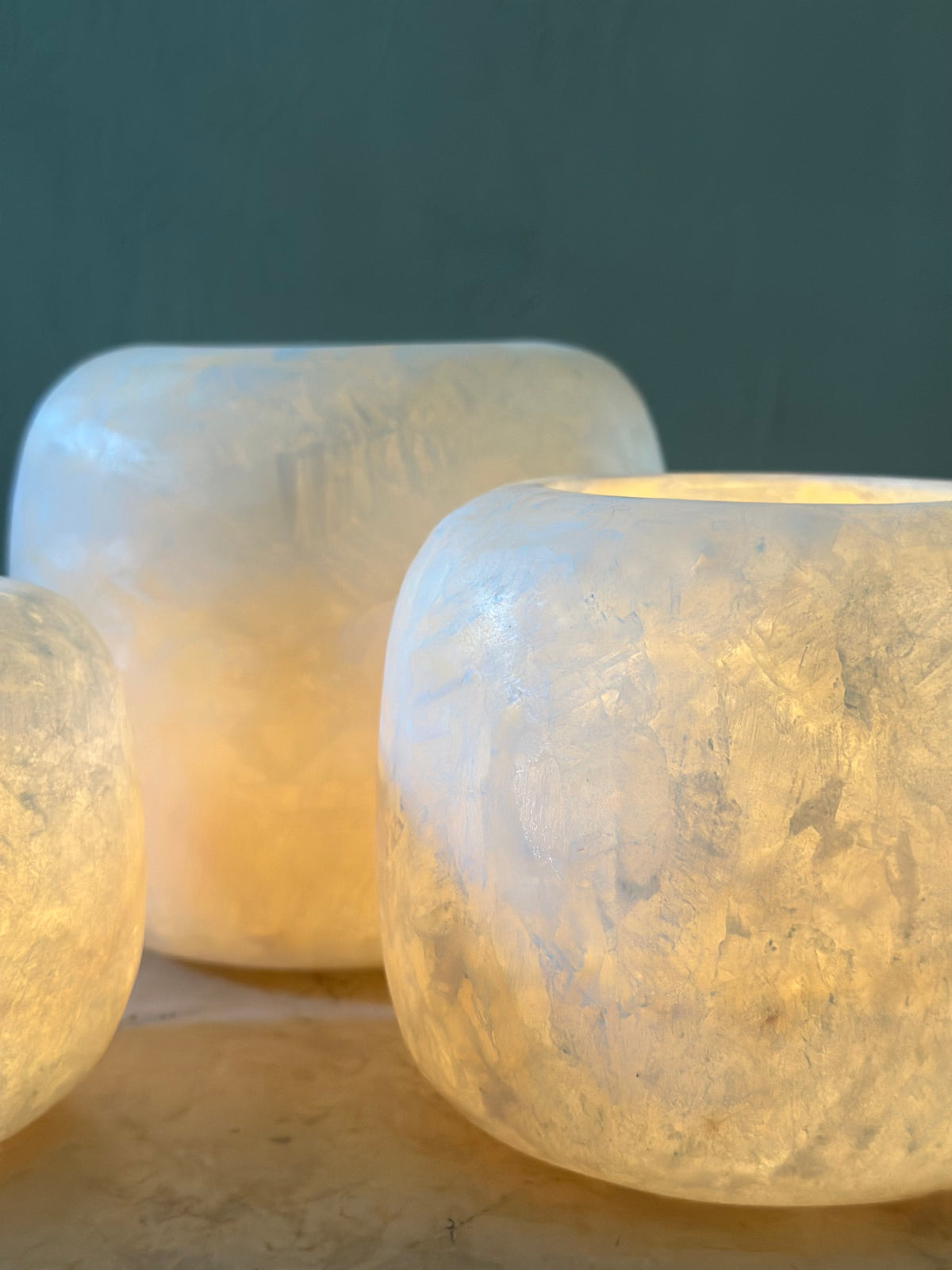 Round Sphere White Alabaster Candle Holder | Hand-Carved Globe Stone Vessel & Bowl | Egyptian Marble Tea Light Accent | Luxury Sphere Home Decor